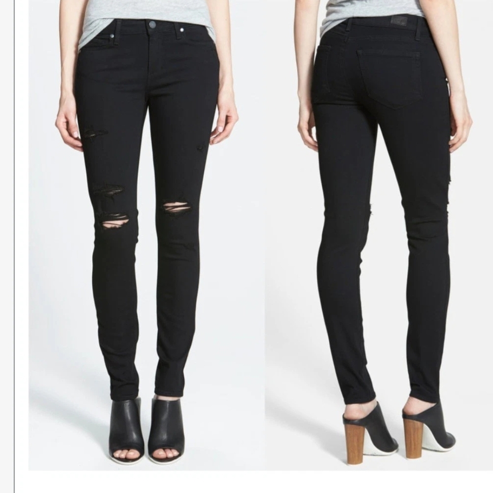 Black Distressed Skinny Jeans